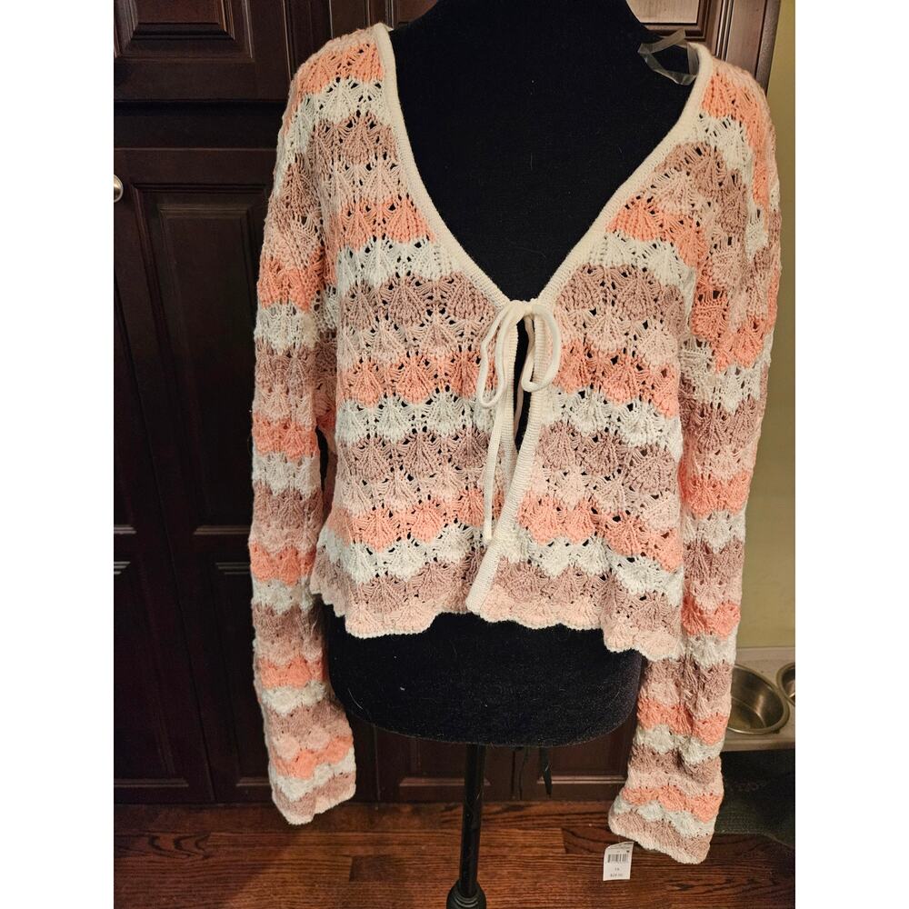 Love knits NYC NWT Bell Sleeve Open Knit Cardigan Sweater 1X